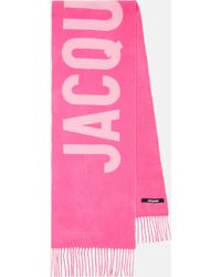 Jacquemus Logo Jacquard Wool Scarf - Pink