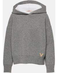 Valentino - Sweat-shirt a capuche en laine melangee - Lyst