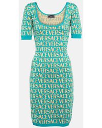 Versace - Miniabito in maglia monogram - Lyst