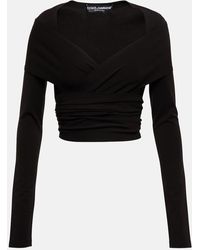 Dolce & Gabbana - X Kim top de jersey fruncido con guantes - Lyst