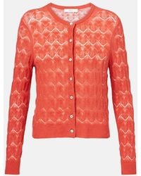Vince - Pointelle Cotton Cardigan - Lyst