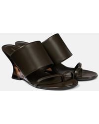 Dries Van Noten - Leather Wedge Mules - Lyst