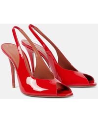 AMINA MUADDI - Kristina 105 Patent Leather Peep-Toe Pumps - Lyst