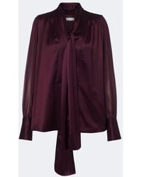 JOSEPH - Paula Satin And Chiffon Blouse - Lyst