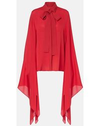 Elie Saab - Tie-Neck Silk Blouse - Lyst