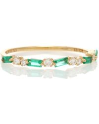Suzanne Kalan 18kt Gold Ring With Emeralds And Diamonds - Metallic
