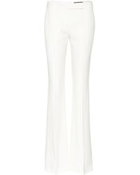 Alexander McQueen Flared Mid-rise Crepe Trousers - White