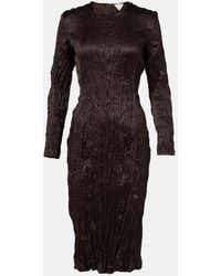 Bottega Veneta - Satin Midi Dress - Lyst
