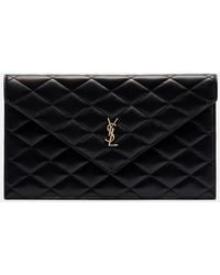 Saint Laurent - Cassandre Quilted Leather Pouch - Lyst