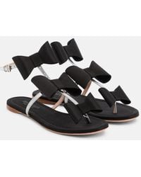 Giambattista Valli - Pop Bow Satin And Leather Sandals - Lyst