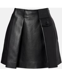 Loewe - Pleated Leather Miniskirt - Lyst