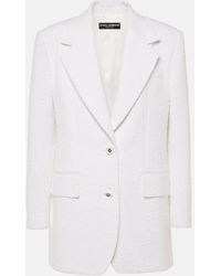 Dolce & Gabbana - Blazer En Tweed De Coton Melange - Lyst