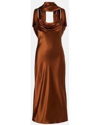 Rebecca Vallance - Phoenix Draped Silk Satin Cocktail Dress - Lyst