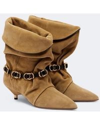 Isabel Marant - Edrik Embellished Suede Ankle Boots - Lyst
