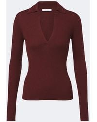 Max Mara - Ribbed-Knit Cashmere Polo Sweater - Lyst
