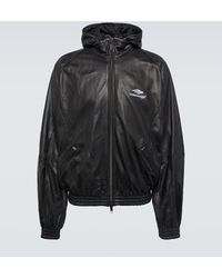 Balenciaga - 3b Sports Icon Leather Track Jacket - Lyst