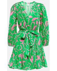 Velvet - Kiki Belted Floral Cotton Minidress - Lyst
