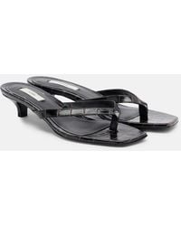 TOTEME - Croc-Effect Leather Thong Sandals - Lyst