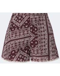 Veronica Beard - Tennison Printed Cotton-Blend Shorts - Lyst