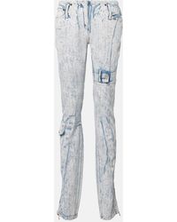 Acne Studios - Jeans slim de tiro bajo estampados - Lyst