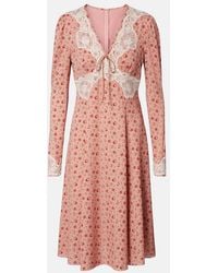 Dolce & Gabbana - Floral Silk-Blend Midi Dress - Lyst