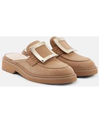 Roger Vivier - Viv' Rangers Suede Mules - Lyst