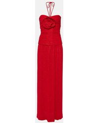 Rebecca Vallance - Samantha Floral-applique Ruched Gown - Lyst