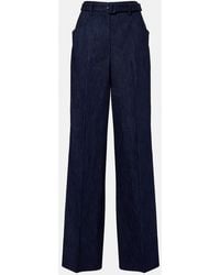 Gabriela Hearst - Norman Belted Denim Wide-Leg Pants - Lyst