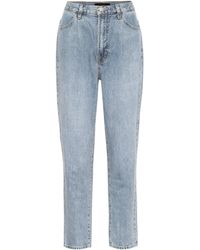 J Brand Jeans Peg cropped de tiro alto - Azul