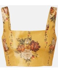 Agua Bendita - Amanda Floral Cotton-Blend Crop Top - Lyst