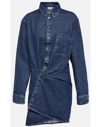 Off-White c/o Virgil Abloh - Asymmetric Denim Shirt Dress - Lyst