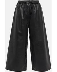 Loewe - Leather Cropped Pants - Lyst