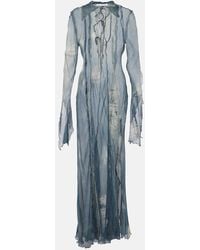 Acne Studios - Printed Sheer Midi Dress - Lyst