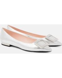 Roger Vivier - Metallic Leather Ballet Flats - Lyst