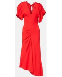 Victoria Beckham - Asymmetric Draped Maxi Dress - Lyst