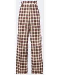 Dries Van Noten - Plaid Cotton Flannel Wide-Leg Pants - Lyst