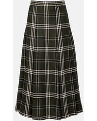 Emilia Wickstead - Kensie Checked Wool-Blend Midi Skirt - Lyst