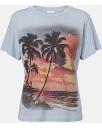 Chloé - Printed Cotton Jersey T-Shirt - Lyst