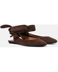 The Attico - Cloe Suede Slingback Flats - Lyst