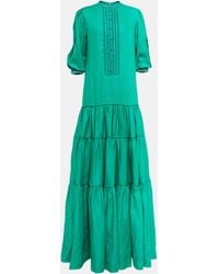 Costarellos - Tiered Linen Maxi Dress - Lyst