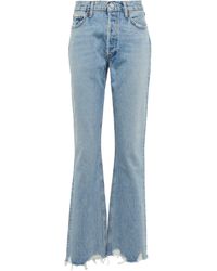 Agolde Denim Mid-Rise Straight Jeans Mia in Blau Damen Bekleidung Jeans Bootcut Jeans 