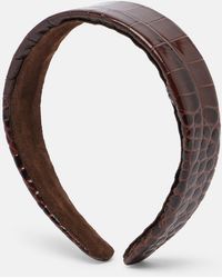 Jennifer Behr - Cruz Croc-Effect Leather Headband - Lyst
