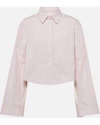 Victoria Beckham - Cropped Cotton-Blend Shirt - Lyst