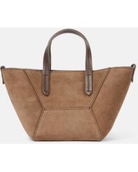 Brunello Cucinelli - Bc Duo Mini Monili Suede Tote Bag - Lyst
