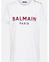 Balmain - Logo Cotton Jersey T-shirt - Lyst
