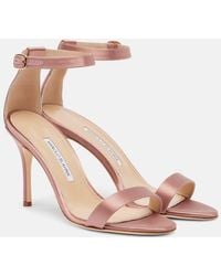 Manolo Blahnik - Sandalen Chaos Aus Satin - Lyst