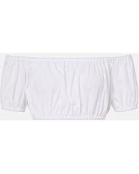 Dolce & Gabbana - Off-Shoulder Cotton Crop Top - Lyst