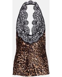 Nili Lotan - Teo Leopard-Print Silk Satin Top - Lyst
