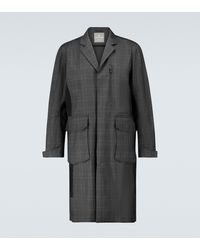 Lardini Technical Checked Overcoat - Grey