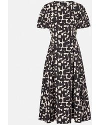 Max Mara - Callas Printed Cotton Poplin Midi Dress - Lyst